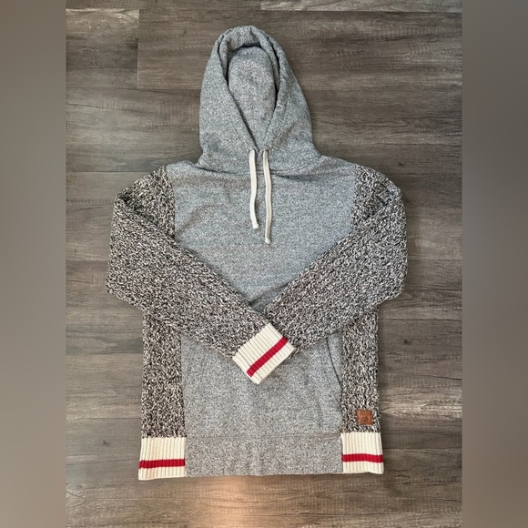 Roots Sweaters - Roots Cabin Knit Hooded Salt and Pepper Sweater